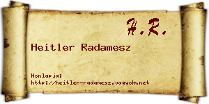 Heitler Radamesz névjegykártya